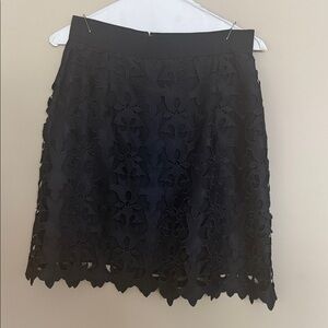 Loft Elegant Navy Blue Lace Skirt